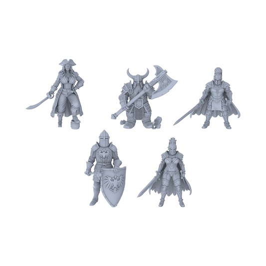 MRY-SFW LYGR139 Knight And Pirate Resin White Model Wargame Miniature Soldier Scene Character Hand Figure Hand Painted