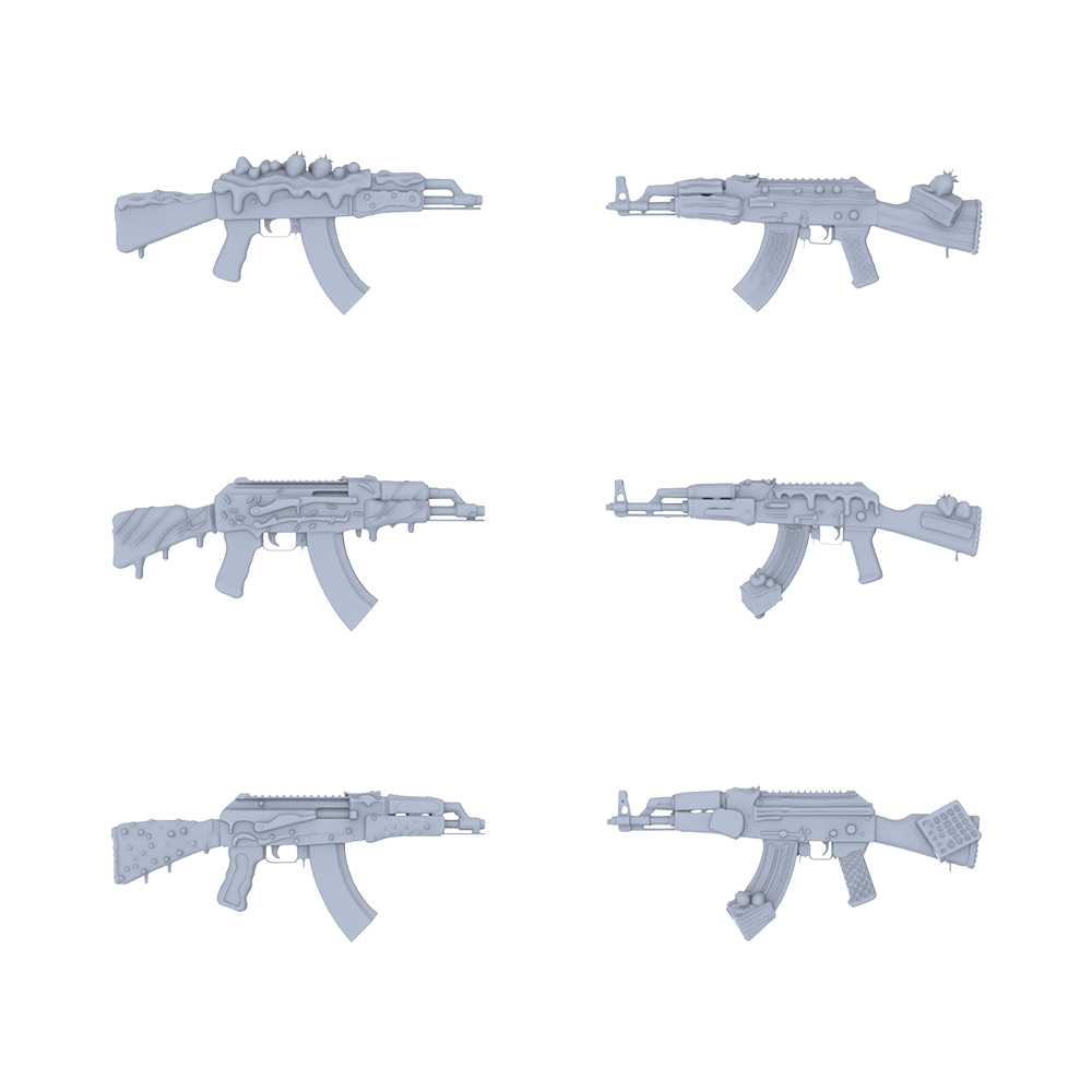 MRY-SFW LYGS048 Whimsical Food-Themed AK Assault Rifle Pack - 6 Unique Designs