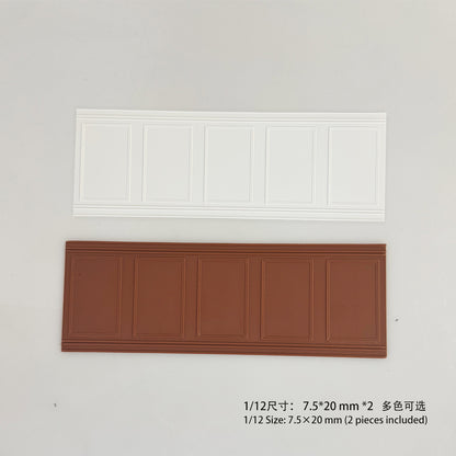 RHF12072B 1/12 Chair Rail 3D Printed Miniature Dollhouse Wainscoting - French Style Wall Panel Skirting Board Trim for 1/12 Scale Dollhouses (Customizable Decor Parts)