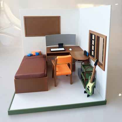 RHF121021 Esports Bedroom 3D Printing DIY Miniature Scenes Dollhouse Frame Creative Decorations Desktop Scenarios Mini Models BJD OB Doll