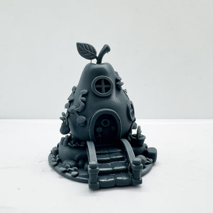 LYTS179 3D Printed Miniature Pear-Shaped Fairy House - Whimsical Fantasy Diorama Scene Decor