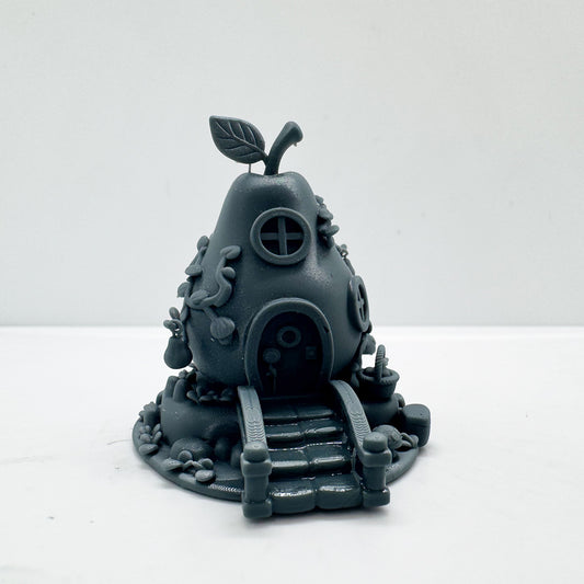 LYTS179 3D Printed Miniature Pear-Shaped Fairy House - Whimsical Fantasy Diorama Scene Decor