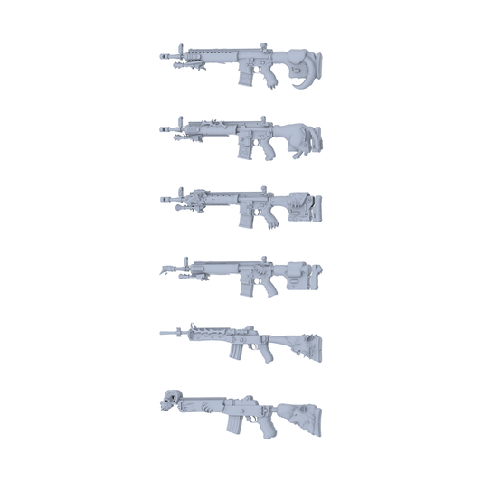 MRY-SFW LYGS324 Wild Totem Series - 6-Piece Sci-Fi Assault Rifle Set Modified with Full Beast Shape & Bone Elements