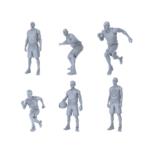 MRY-SFW LYTR496 Modern Basketball Stars Court Style Group of 6 Miniature Car Diorama Figures Scene Props Accessories Resin