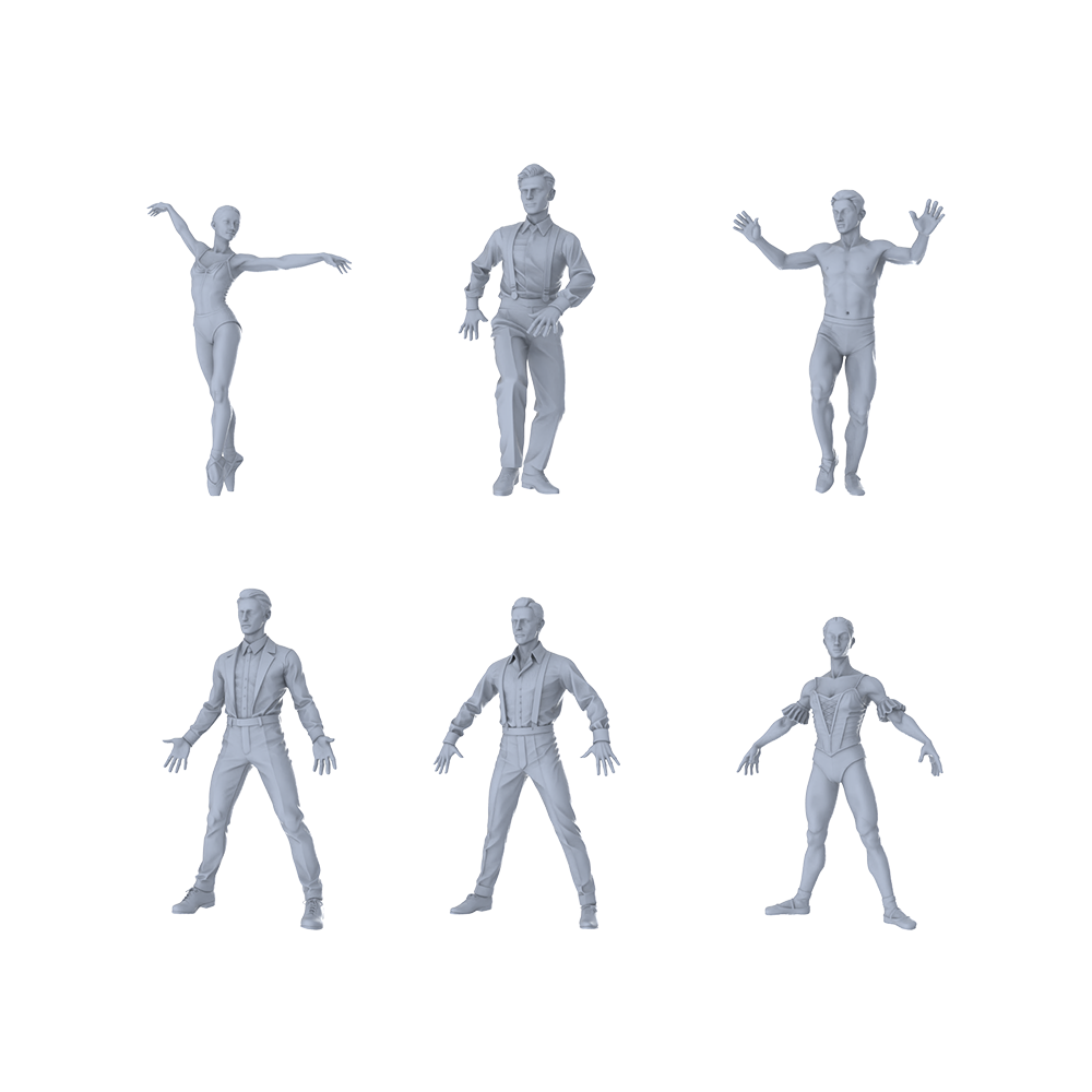 MRY-SFW LYTR449 Resin Theatre Ensemble? A 6-Piece Set. From ballet dancers to vintage gentlemen, build your own dynamic stage or city scene. Miniature Car Diorama Figures Scene Props Accessories Resin