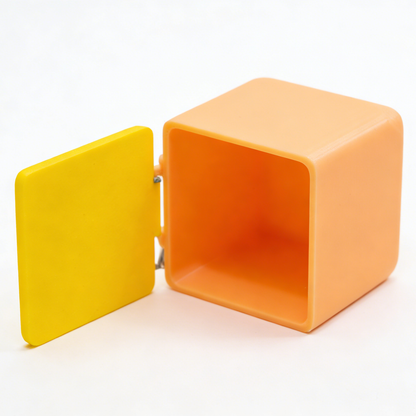RHF336 4-Piece Pet Habitat Decor Set: Pet Toilet, Heart-Shaped Hideout, Mini Bathtub & Small Stool Vibrant Orange & Yellow Contrast Color Pet Scene 4-Piece Set