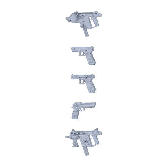 MRY-SFW LYGS287 Minimal Tactical Series - 5-Piece Practical Pistol Set Modified with Minimal Line Elements