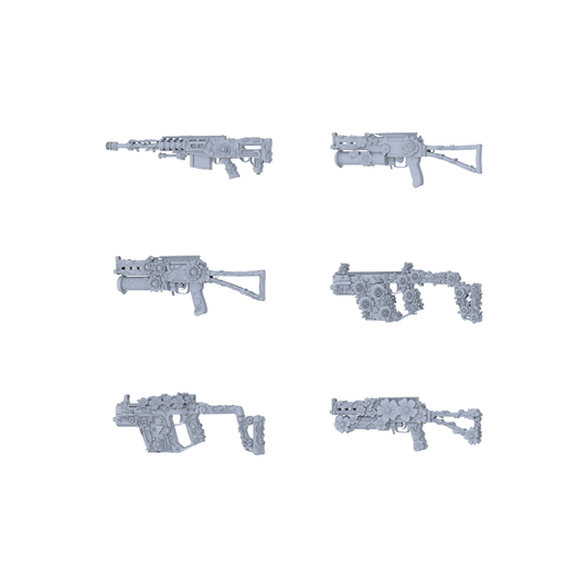 MRY-SFW LYGS244 Mechanical Blossom-Themed Modified Futuristic Firearm Set - 6 Cyber Fantasy Variants (Untextured)