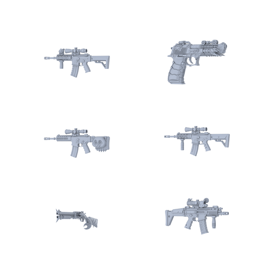 MRY-SFW LYGS155 Cute Beast Fantasy Modified Tactical Gun 3D Models - 6 Piece Untextured Set