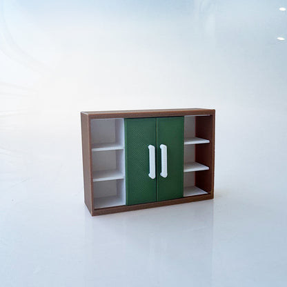 RHF12209  Brown and Green Double Door Hanging Cabinet  Dollhouse Miniature 3D Printed