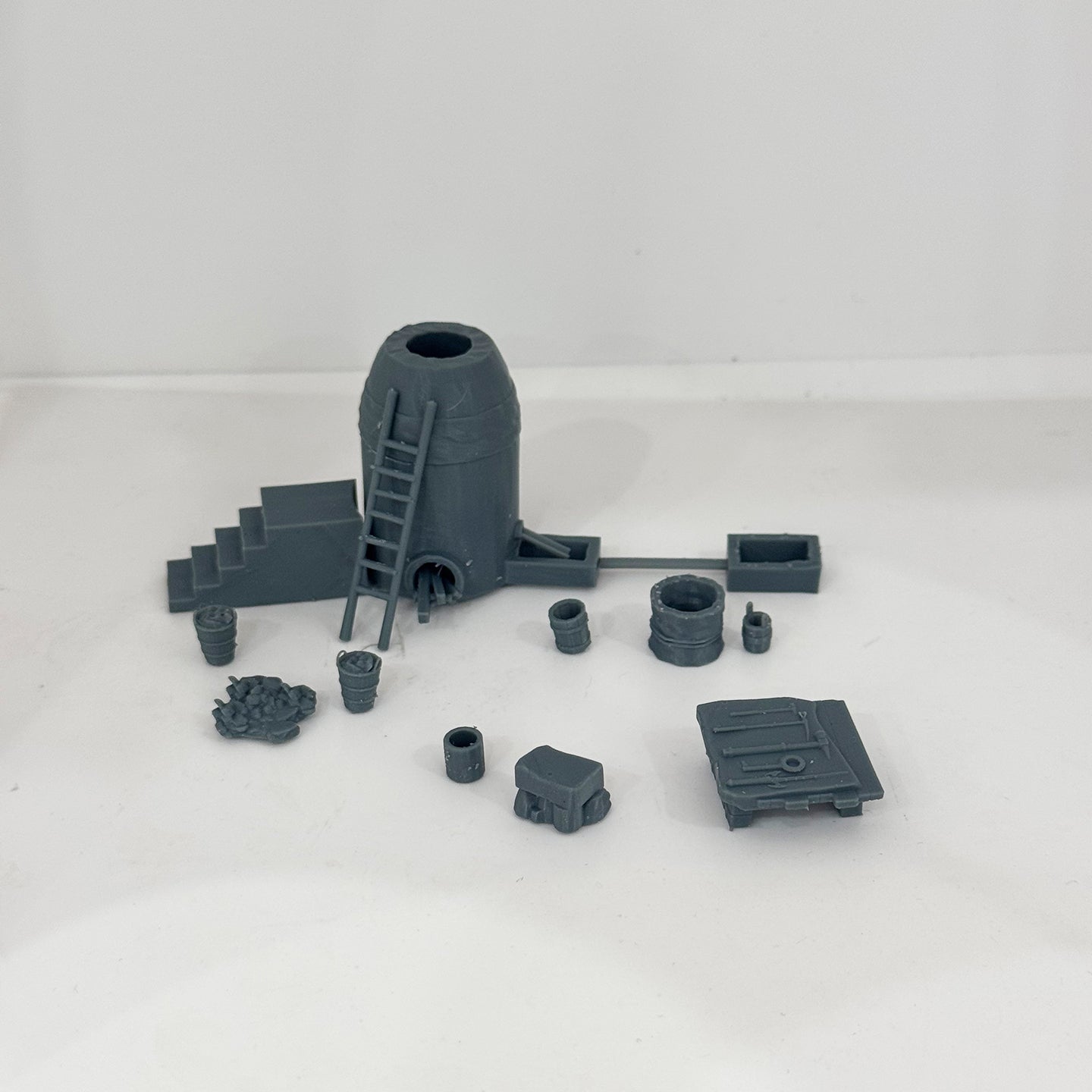 Yao's Studio LYTS091 Miniature Ancient Smelting And Casting Scene Ancient Blacksmith Shop Old-Fashioned Blacksmith Store