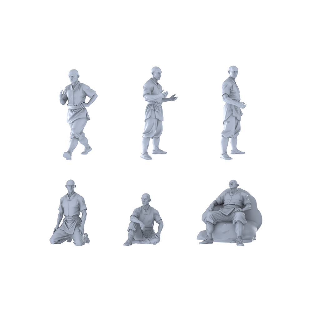 MRY-SFW LYGR235 Ancient Shaolin Warrior Monks Six-Man Group Daily Routine 2