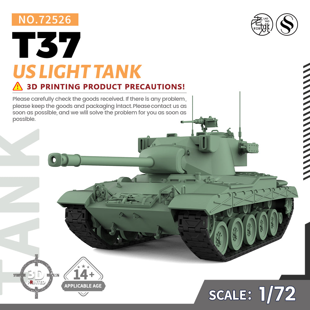 SSMODEL 526 Military Armoured Model Kit US T37 Light Tank