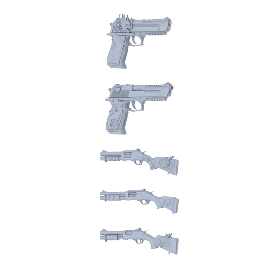 MRY-SFW LYGS144 Dragon & Spine Modified Tactical 3D Models - 5 Piece Untextured Set