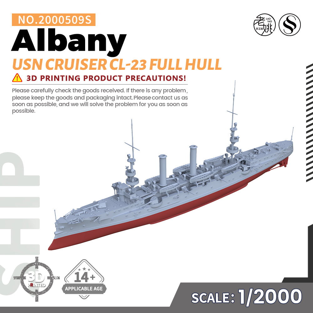 SSMODEL 509S Military Warship Model Kit US Navy Albany Protected Cruiser CL-23