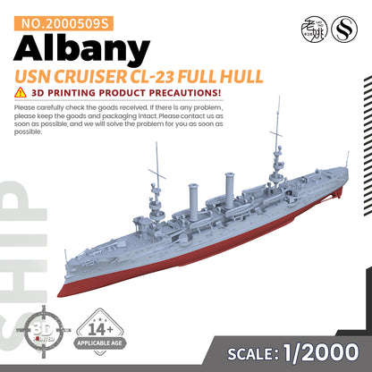 SSMODEL 509S Military Warship Model Kit US Navy Albany Protected Cruiser CL-23