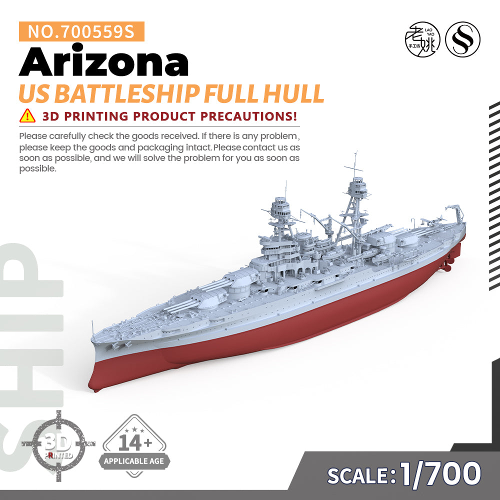 SSMODEL 559S Military Warship Model Kit US Navy Arizona Battleship BB-39