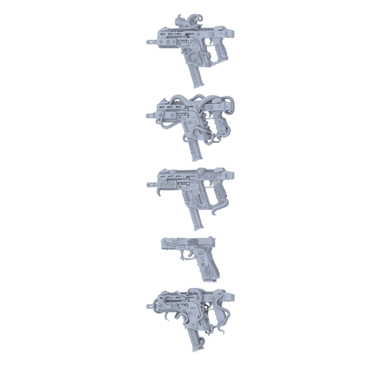 MRY-SFW LYGS315 Cthulhu Totem Series - 5-Piece Sci-Fi Submachine Gun & Pistol Set Modified with Full Tentacle Wrapping Elements