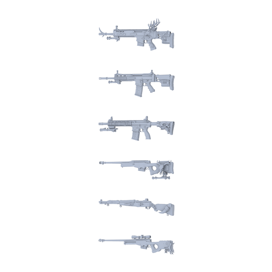 MRY-SFW LYGS328 Spirit Deer Hunting Series - 6-Piece Tactical Sniper Rifle & Assault Rifle Set Modified with Antler & Beast Bone Elements