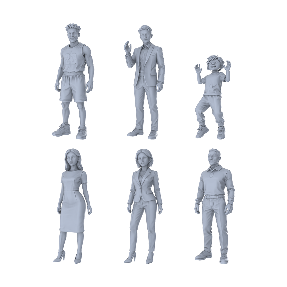 MRY-SFW LYTR386 Diverse Characters 6-Pack, Ideal Life Scenes,s Painting Miniature Car Diorama Figures Scene Props Accessories Resin