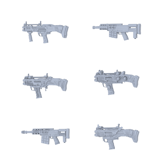 MRY-SFW LYGS061 Tactical Texture/Biomorphic Modified LMG 3D Models - 6 Piece Untextured Set