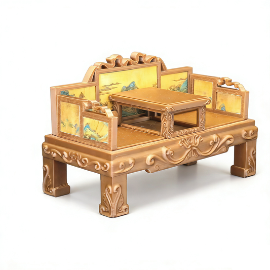 RHF234 Ancient-Style Arhat Bed 3D Printing DIY Miniature Scenes Dollhouse Creative Ornaments Desktop Scenes Mini Models BJD & OB Dolls Ancient-Style Arhat Bed