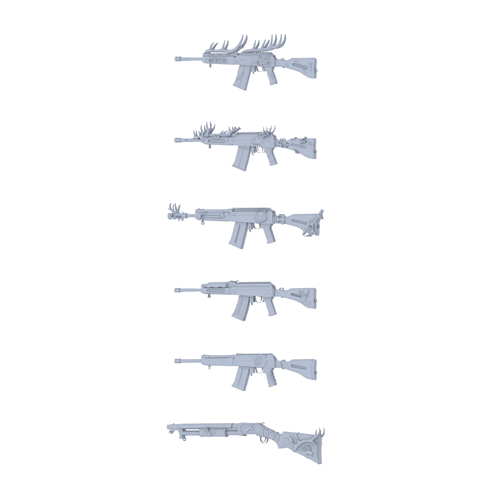 MRY-SFW LYGS337 Antler Tactical Series - 6-Piece Assault Rifle/Shotgun Set Modified with Antler Elements