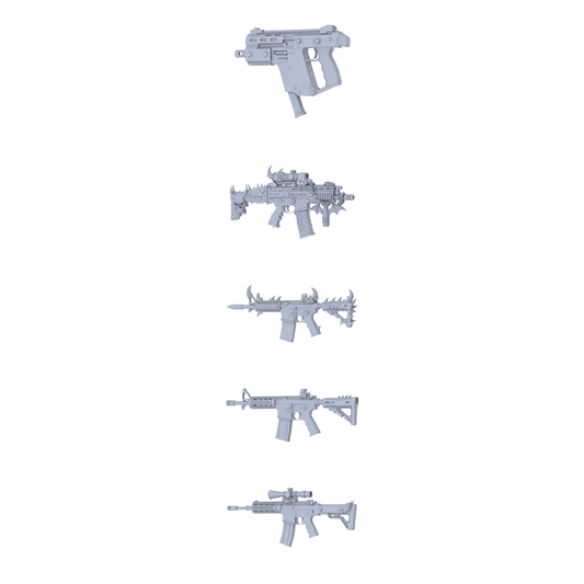 MRY-SFW LYGS147 Abyssal Fantasy Modified AR Rifle 3D Models - 5 Piece Untextured Set