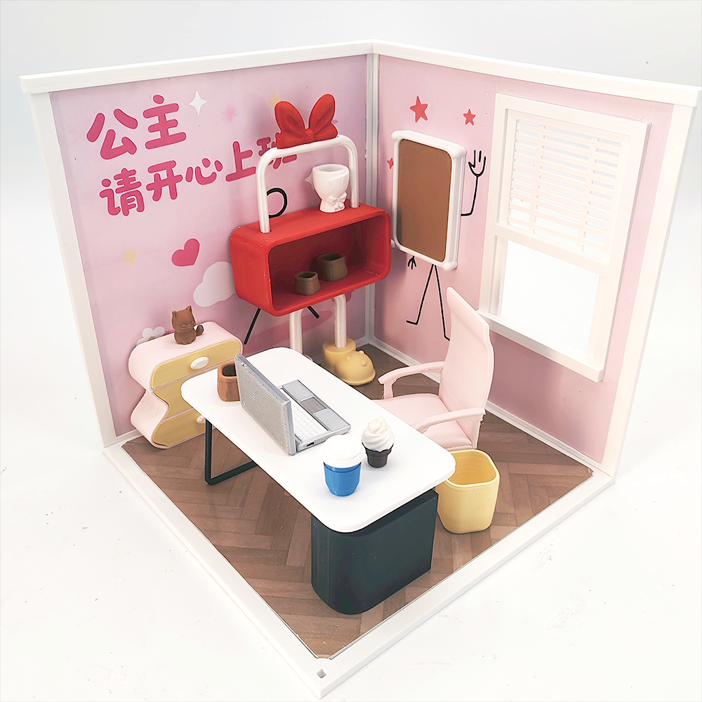 LYTP1020 Corporate Cattle Meal Deal 3D Printing DIY Miniature Scenes Dollhouse Creative Decorations Desktop Scenarios Mini Models 18-Inch BJD OB Doll
