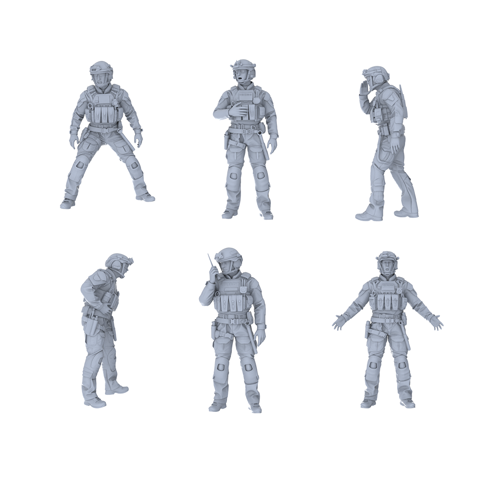 MRY-SFW LYGR557 Modern Miami Special Forces Six-Person Shouting Group