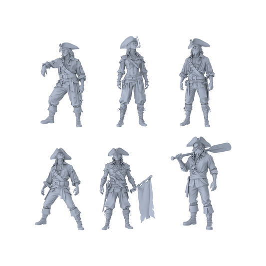 MRY-SFW LYTR539 Age of Exploration Caribbean Pirates Six with Distinct Roles Miniature Car Diorama Figures Scene Props Accessories Resin