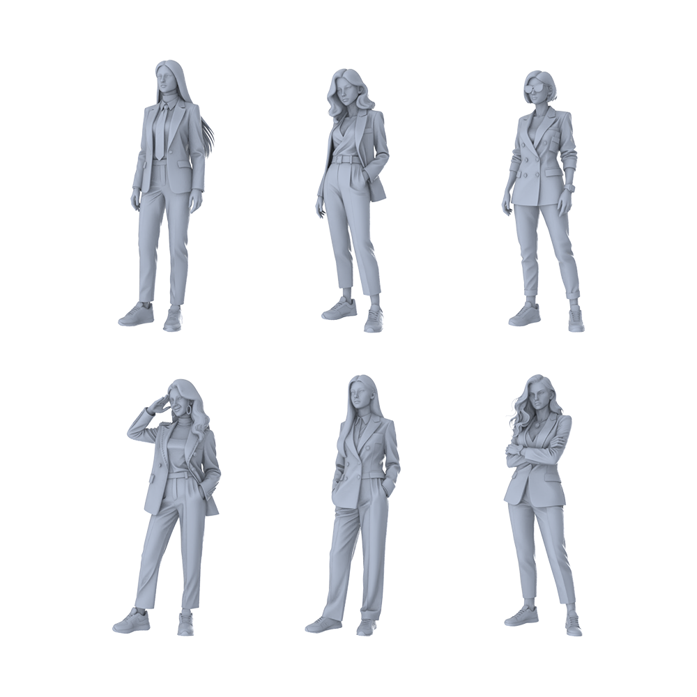 MRY-SFW LYGR167 All women in suits conference room scene wargame model resin blank wargame miniature figure scene character figure hand painted