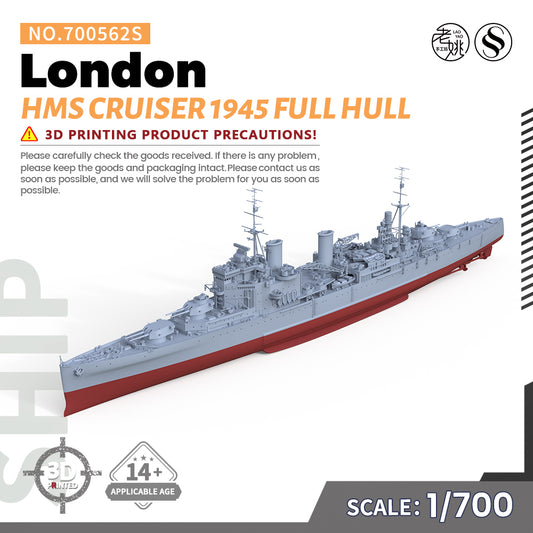 SSMODEL 562S Military Warship Model Kit HMS London Cruiser 1945