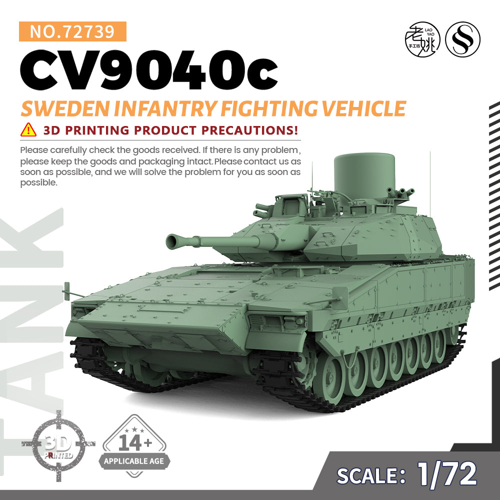 SSMODEL 739 Military Armoured Model Kit Sweden CV9040c Light Tank