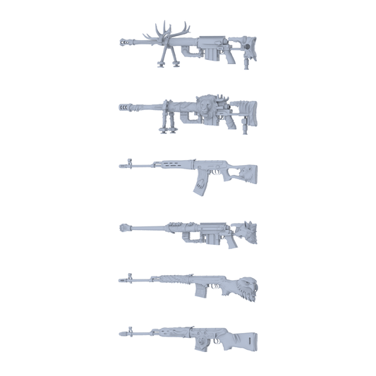 MRY-SFW LYGS334 Wild Combat Series - 6-Piece Custom Tactical Rifle Set with Fantasy Creature & Antler Decor