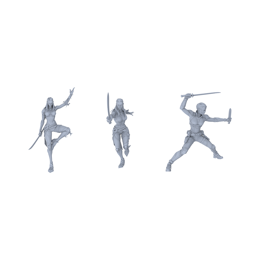 MRY-SFW LYGR065 Blade Squad 1 Military Theme Wargame Resin White Model Game Theme Sci-Fi Theme Wargame Miniature Soldiers Scene Characters Figure Hand-Painted