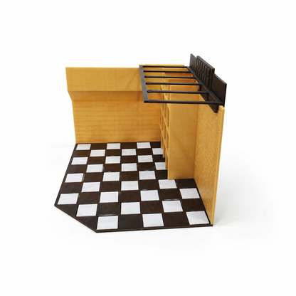 RHF0402 Vintage Street Shop Miniature Scene Frame, Single-Side Display Empty House, Universal Base for Dollhouse/Action Figure Scenes ¾«¼ò°æ Desktop Ornament Creative DIY Hut Dollhouse