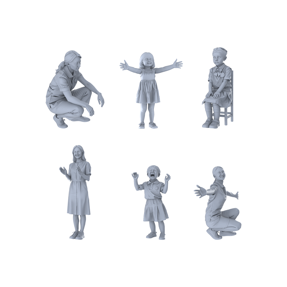 MRY-SFW LYTR524 Modern Preschool Teachers Children Interactive Group of 6 Miniature Car Diorama Figures Scene Props Accessories Resin