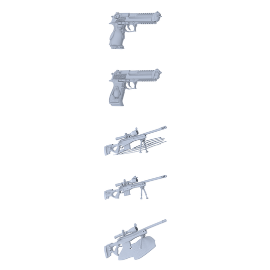 MRY-SFW LYGS353 Cute Bird Sniper Series - 5-Piece Pistol/Sniper Rifle Set Modified with Penguin/Cute Bionic Elements