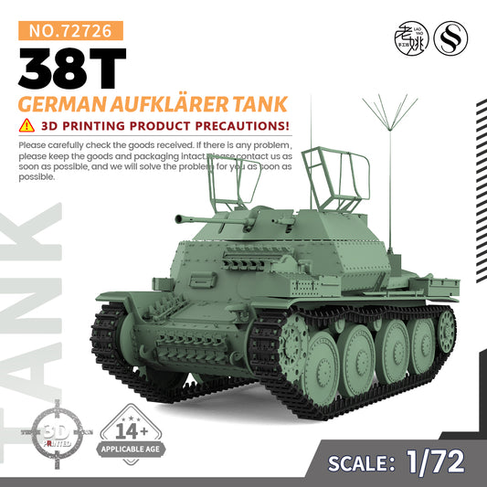 SSMODEL 726 Military Armoured Model Kit German 38T Aufkl?rer Tank