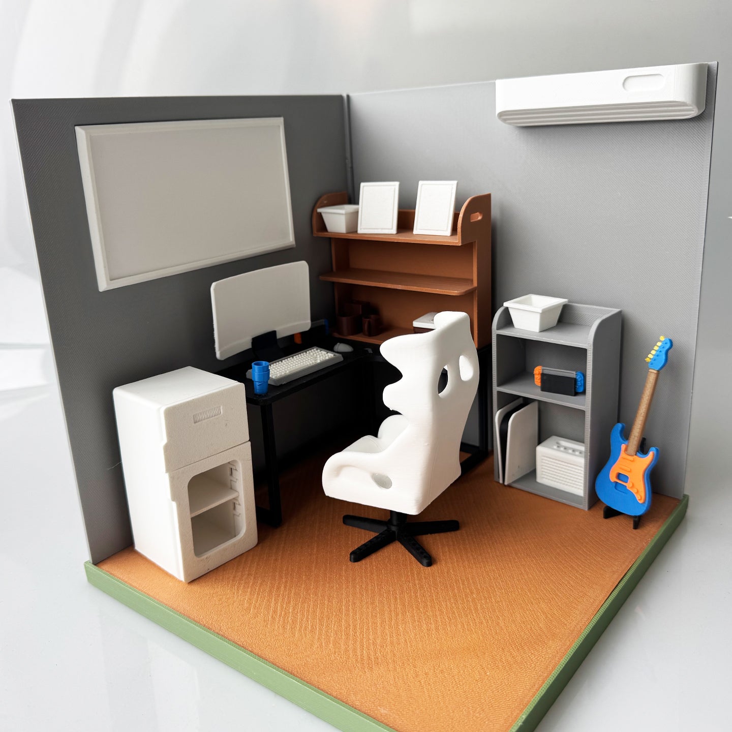 RHF121010 1/12 Esports House 3D Printing DIY Miniature Scenes Dollhouse Frame Creative Decorations Desktop Scenarios Mini Models 12-Inch BJD OB Doll