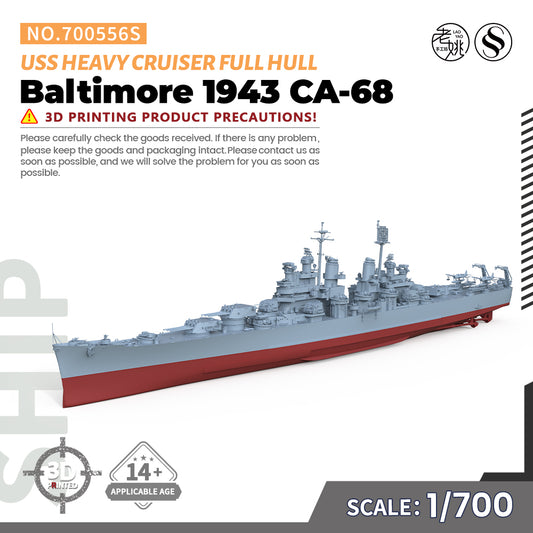 SSMODEL 556S Military Warship Model Kit US Navy Baltimore Heavy Cruiser 1943 CA-68