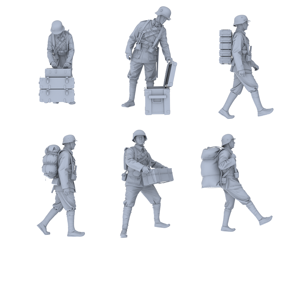 MRY-SFW LYGR541 German-Equipped Division Six-Person Carrying Group