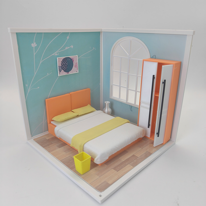 LYTP1001 Spring Kissed Moments Spring bedroom 3D Printing DIY Miniature Scenes Dollhouse Creative Decorations Desktop Scenarios Mini Models 18-Inch BJD OB Doll