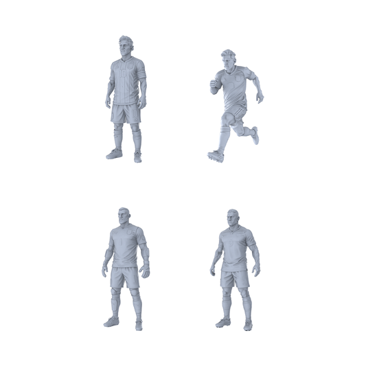 MRY-SFW LYTR425 Football Stars 4-Pack | For, Painting, and Collectible Displays Miniature Car Diorama Figures Scene Props Accessories Resin