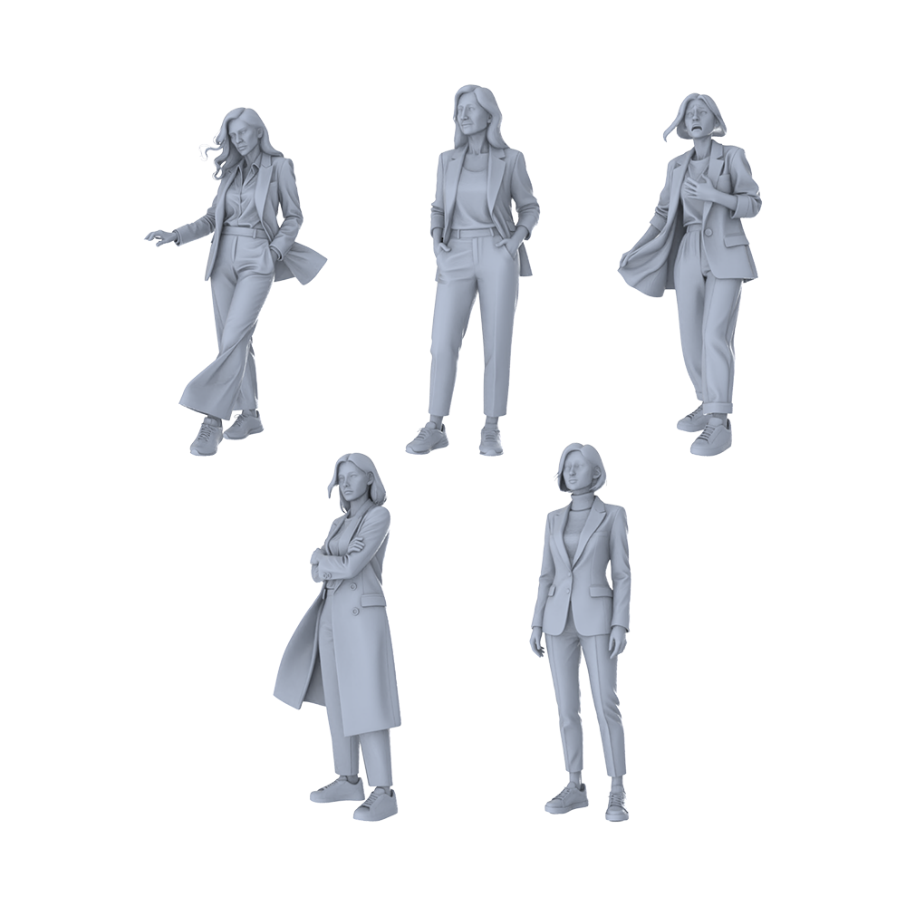 MRY-SFW LYGR166 All women in suits rooftop scene wargame model resin blank wargame miniature figure scene character figure hand painted