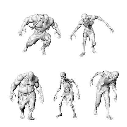 MRY-SFW LYGR318 3D Printed Apocalypse Mutant Zombies Set - Ultimate Flesh, Bone, Venom, Limb, Rage Zombie Model Kit