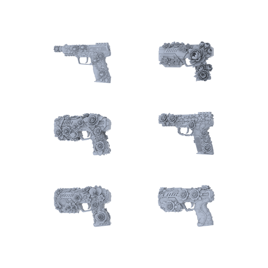 MRY-SFW LYGS189 Blooming Grip-Themed Modified Pistol Set - 6 Gentle Fantasy Variants (Untextured)