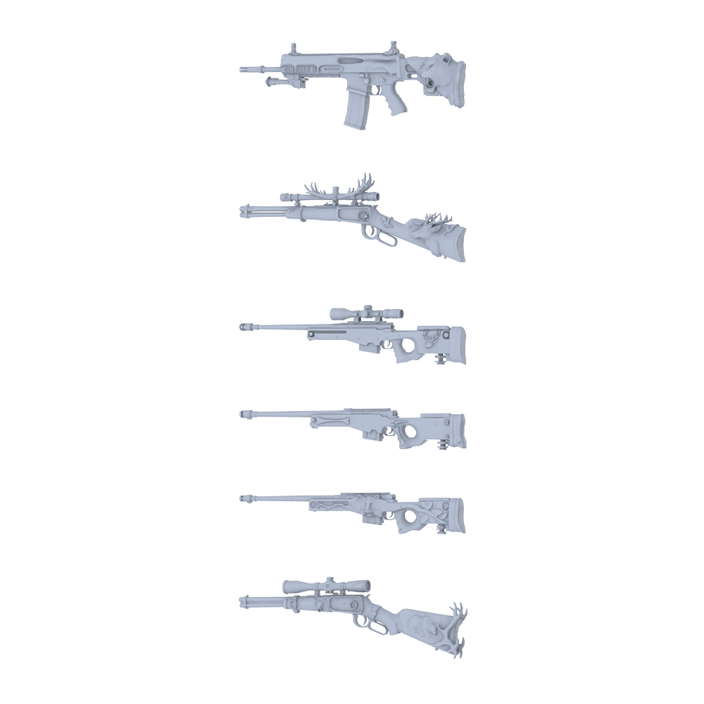 MRY-SFW LYGS329 Wild Totem Series - 6-Piece Sci-Fi Precision Rifle Set Modified with Full Beast Shape & Bone Elements