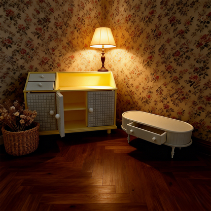 RHF240 Tea Cabinet Coffee Table 3D printing DIY miniature scenes dollhouses creative ornaments desktop scenes and miniature models for BJD and OB dolls tea cabinet coffee table